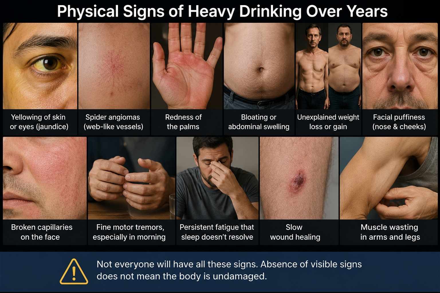 Physical Signs of Heavy Drinking Over Years